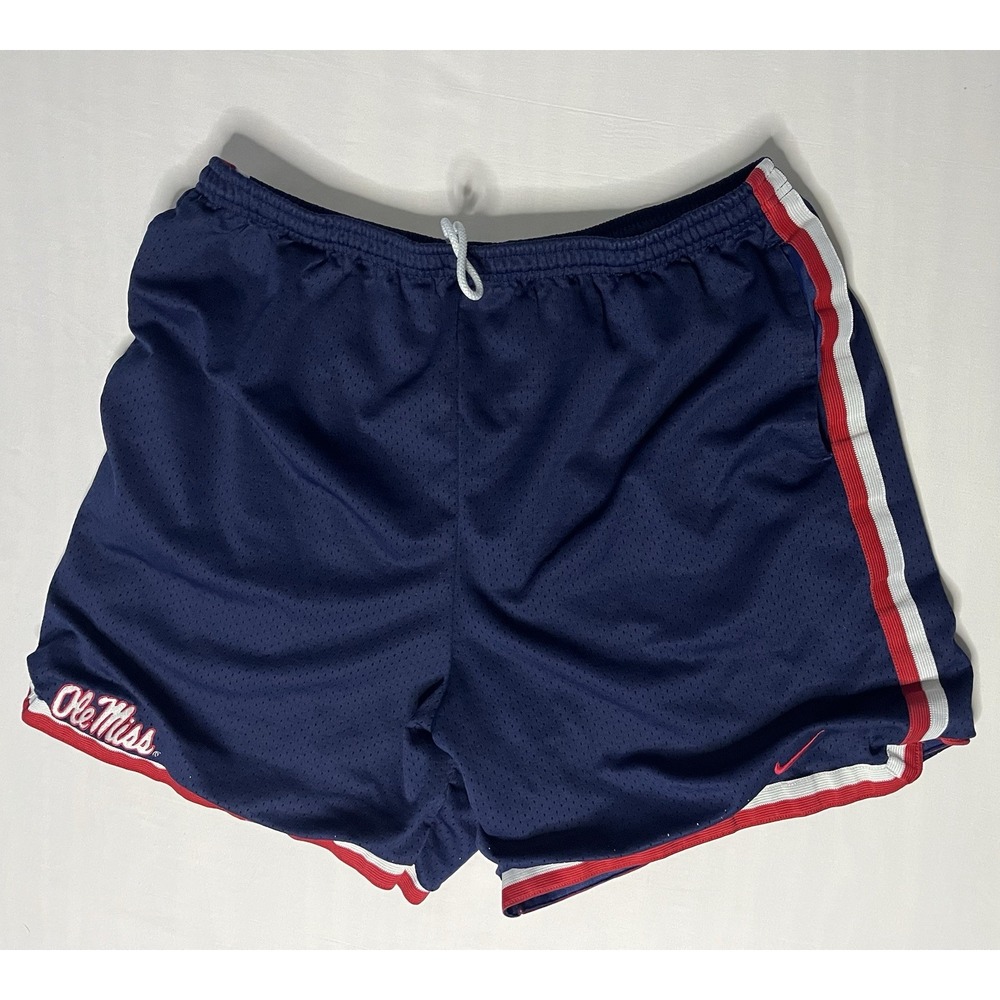 Vintage Nike Ole Miss Rebels Basketball Shorts Men's Medium Blue Mesh Athletic